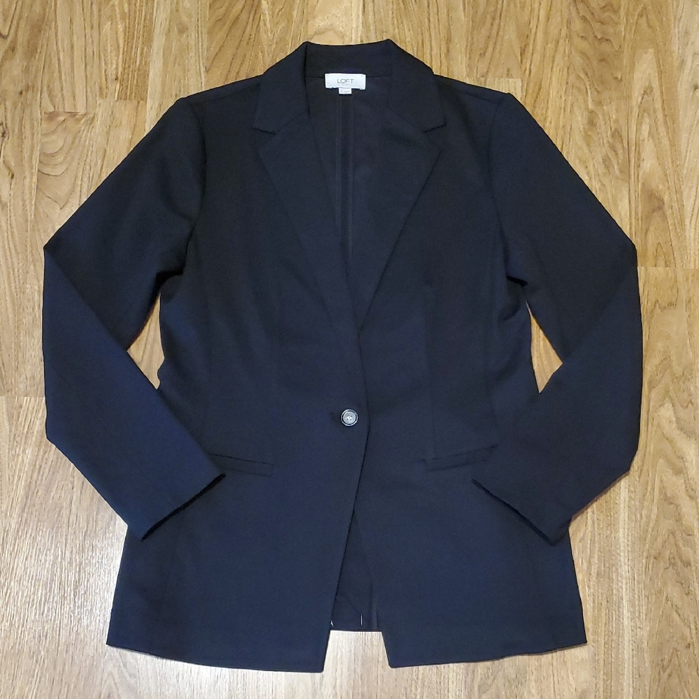 LOFT Black Blazer Womens Size S Like New